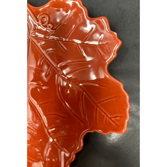 2 BARBARA EIGEN WILLIAMS-SONOMA AUTUMN HARVEST Red Yellow Salad Leaf Plates - Picture 12 of 12